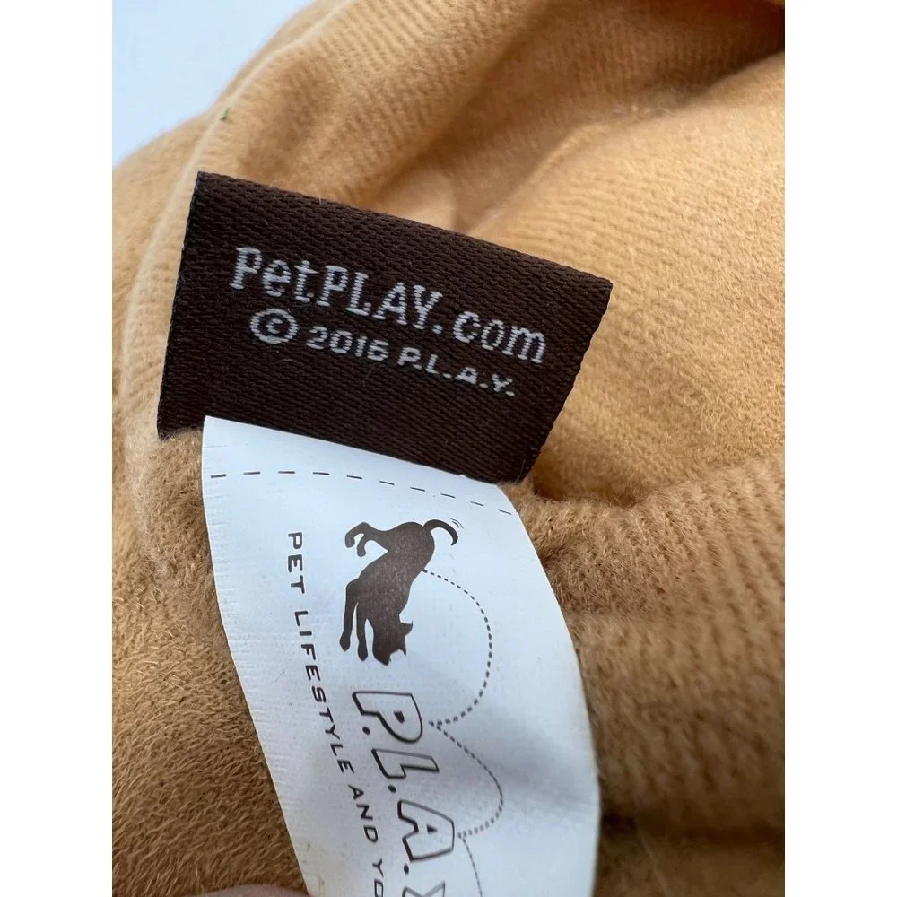 Pet Play Dog Toy Sheriff Hat Squeaks Brown NWOT